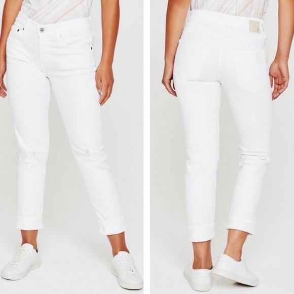 Ag Adriano Goldschmied Denim - Like New AG Adriano Goldschmied White Ex Boyfriend Slim Slouchy Jeans 28 R